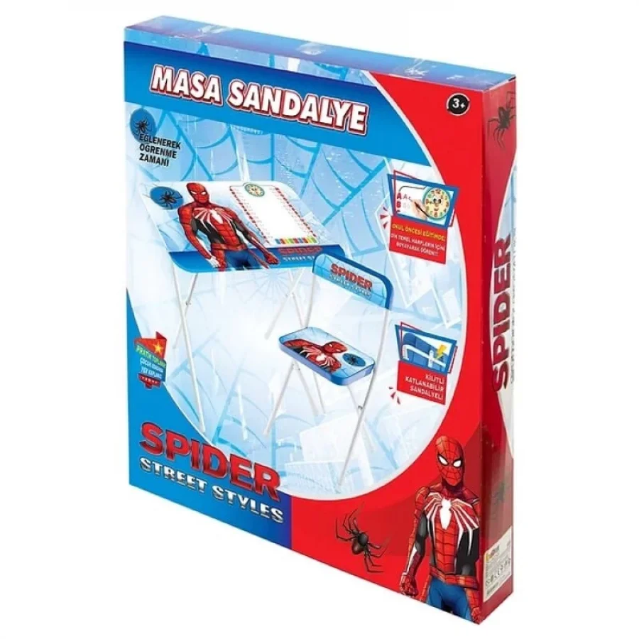 Vardem Çocuk Ders Çalışma Masası ve Sandalyesi - Spiderman