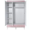 2KA Cover Pink 3 Kapılı Dolap