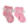 Aziz Bebe 2li Dantelli Pembe Kız Bebek Çorabı