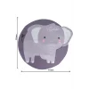 Babyjest 3 Boyutlu Dokunuş Safari Hayvanlar Oyun Halısı 115x115cm - Fil