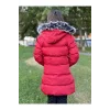 Babymiss Kız Çocuk İçi Suni Kürklü Çıkarılabilir Kapüşonlu Cepli Şişme Mont - Kırmızı