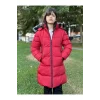 Babymiss Kız Çocuk İçi Suni Kürklü Çıkarılabilir Kapüşonlu Cepli Şişme Mont - Kırmızı