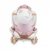 Babymiss Tekerlekli Ve Ahşap Ayaklı Sallanan At, Eşek Peluş Oyuncak - Pembe