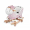 Babymiss Tekerlekli Ve Ahşap Ayaklı Sallanan At, Eşek Peluş Oyuncak - Pembe