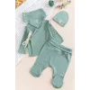 Begi Kendinden Eldivenli Natural Bebek Hastane Çıkışı Bebek Takımı Yeşil - 0-3 AY