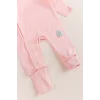 Begi Ters Dikişli Yandan Çıtçıtlı Bebek Tulum Pembe - 0-3 Ay