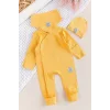Begi Ters Dikişli Yandan Çıtçıtlı Bebek Tulum Sarı - 0-3 Ay