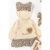 Begisa Kız Bebek Leopar Desenli 5 Parça Hastane Çıkış Seti