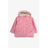 Haribo PU İçi Kürk Kaban Yağmurluk Mont - Pembe