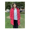 Kız Çocuk İçi Suni Kürklü Çıkarılabilir Kapüşonlu Cepli Şişme Mont - Kırmızı