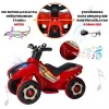 Uj Toys Müzikli ve Led Işıklı Akülü Atv 6V Ranger Kırmızı