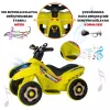 Uj Toys Müzikli ve Led Işıklı Akülü Atv 6V Ranger Sarı