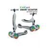 UniCare Smart Oturaklı Çocuk Scooter 3 Tekerlekli Led Işıklı Scooter Yükseklik Ayarlı - Gri