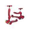 UniCare Smart Oturaklı Çocuk Scooter 3 Tekerlekli Led Işıklı Scooter Yükseklik Ayarlı - Kırmızı