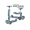 UniCare Smart Oturaklı Çocuk Scooter 3 Tekerlekli Led Işıklı Scooter Yükseklik Ayarlı - Mavi