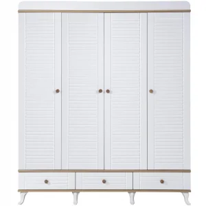 2KA Bonny White 4 Kapılı Dolap