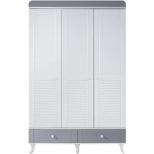 2KA Cover Grey 3 Kapılı Dolap