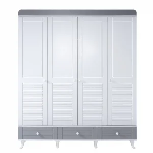 2KA Cover Grey 4 Kapılı Dolap
