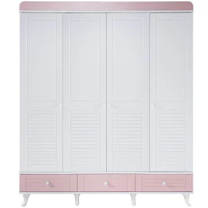 2KA Cover Pink 4 Kapılı Dolap