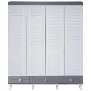 2KA Joy Gray 4 Kapılı Dolap