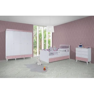 2KA Joy Pink 4 Kapılı Karyolalı Çocuk Odası Takımı