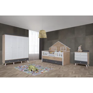 2KA Komplex 4 Kapılı Montessori Çocuk Odası Takımı