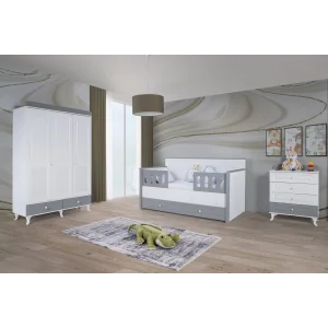 2KA New Luna Grey Sedir Karyolalı Çocuk Odası Takımı