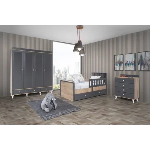 2KA Palm 4 Kapılı Karyolalı Çocuk Odası Takımı