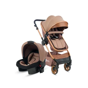 4 Baby Cool Gold Travel Sistem Bebek Arabası - Kahve