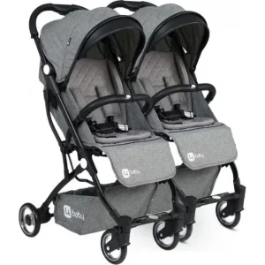 4 Baby Drone Kabin İkiz Aparatlı Bebek Arabası / Gri
