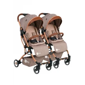 4 Baby Drone Kabin İkiz Aparatlı Bebek Arabası / Kahve