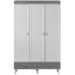 Aqua Grey 3 Kapılı Bebek Odası Dolap