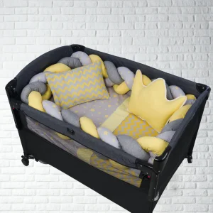 Aras Bebe Örgülü Park Set Uyku Seti 60x120cm - Sarı