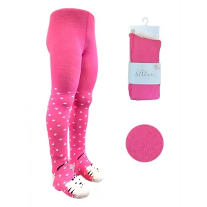 Aziz Bebe Kız Çocuk Desenli Külotlu Çorap - Pembe