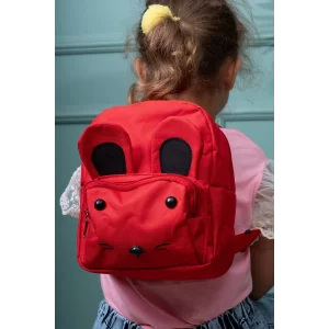 Babymiss Çocuk Sırt Çantası Kedi Desenli Anaokulu Çantası - Kırmızı