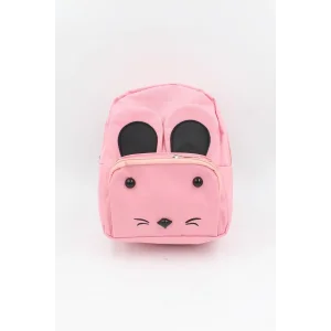 Babymiss Çocuk Sırt Çantası Kedi Desenli Anaokulu Çantası - Pudra