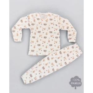 Babymiss Uzun Kollu Fil ve Aslan Desenli Çocuk Pijama Takımı