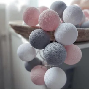 Bebetti Led Işıklı Top Beyaz Gri Pembe