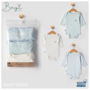 Begi 3lü Naturel Bebek Badi Zıbın - Mavi