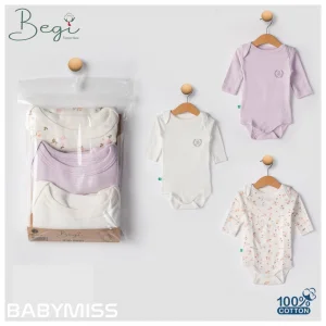 Begi 3lü Naturel Bebek Badi Zıbın - Mor