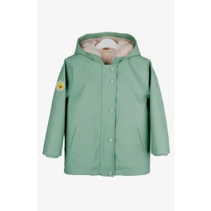 Haribo PU İçi Kürk Kaban Yağmurluk Mont - Haki