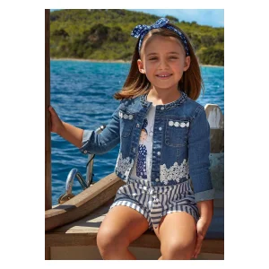 Mayoral Kız Çocuk Nakışlı Kot Ceket