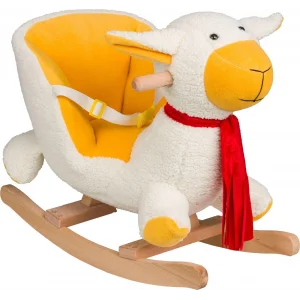 Sallanan Ahşap Ayaklı Peluş Kuzu Koltuk