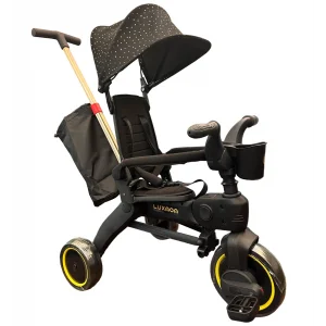 Taşınabilir 4ü 1 Arada Katlanabilir İtmeli Üç Tekerlekli Bisiklet - Gold Edition