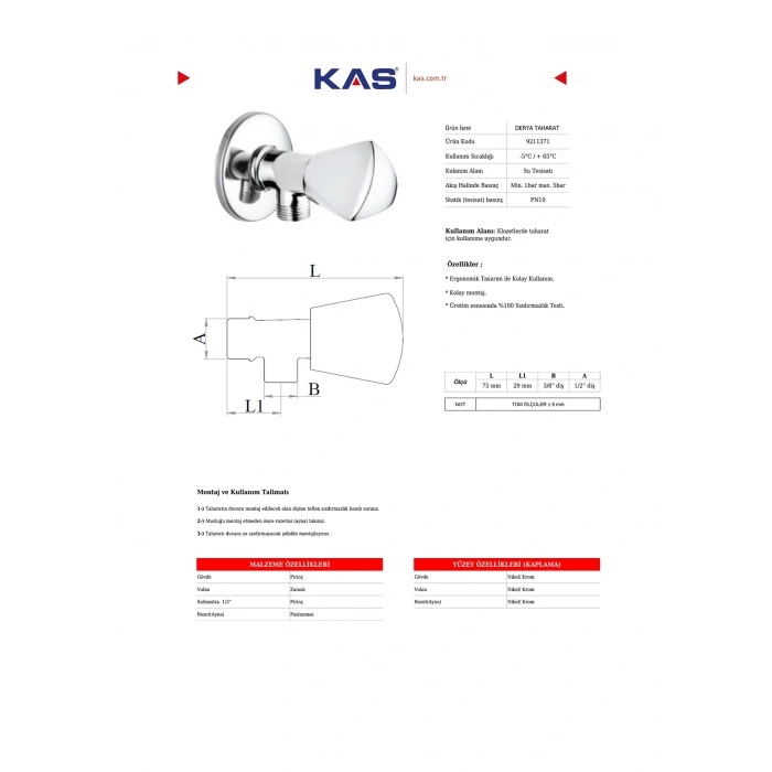 Kas 9211371 - Derya Taharet Musluğu - Aç Kapa