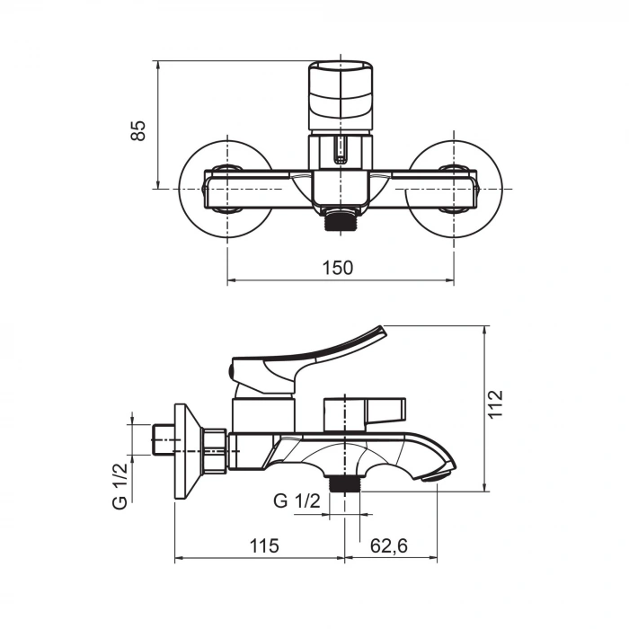 Valtemo VM-1222 - Valero Mat Siyah Banyo Bataryası