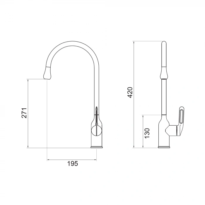 Valtemo VM-1442 - Stello Mat Siyah Eviye Bataryası