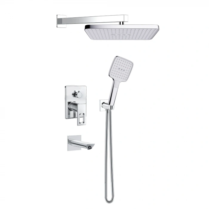 Valtemo VS-4438 - Quatro Krom Ankastre Duş Seti – 3 Yollu