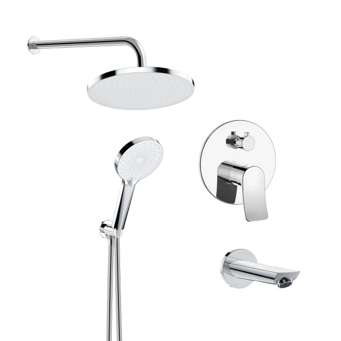 Valtemo VS-4406 - Valero Krom Ankastre Duş Seti – 3 Yollu