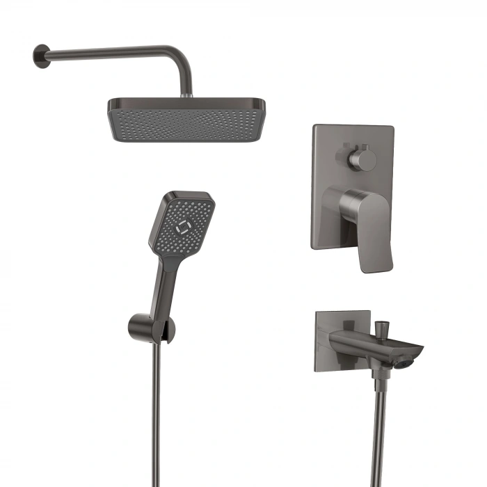 Valtemo VS-4407 - Valero Art Gray Pop-Up Ankastre Duş Seti – 2 Yollu